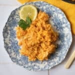 Greek cabbage rice (lahanorizo) on a plate.