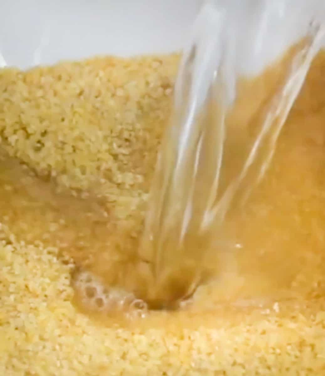 Add hot water to bulgur