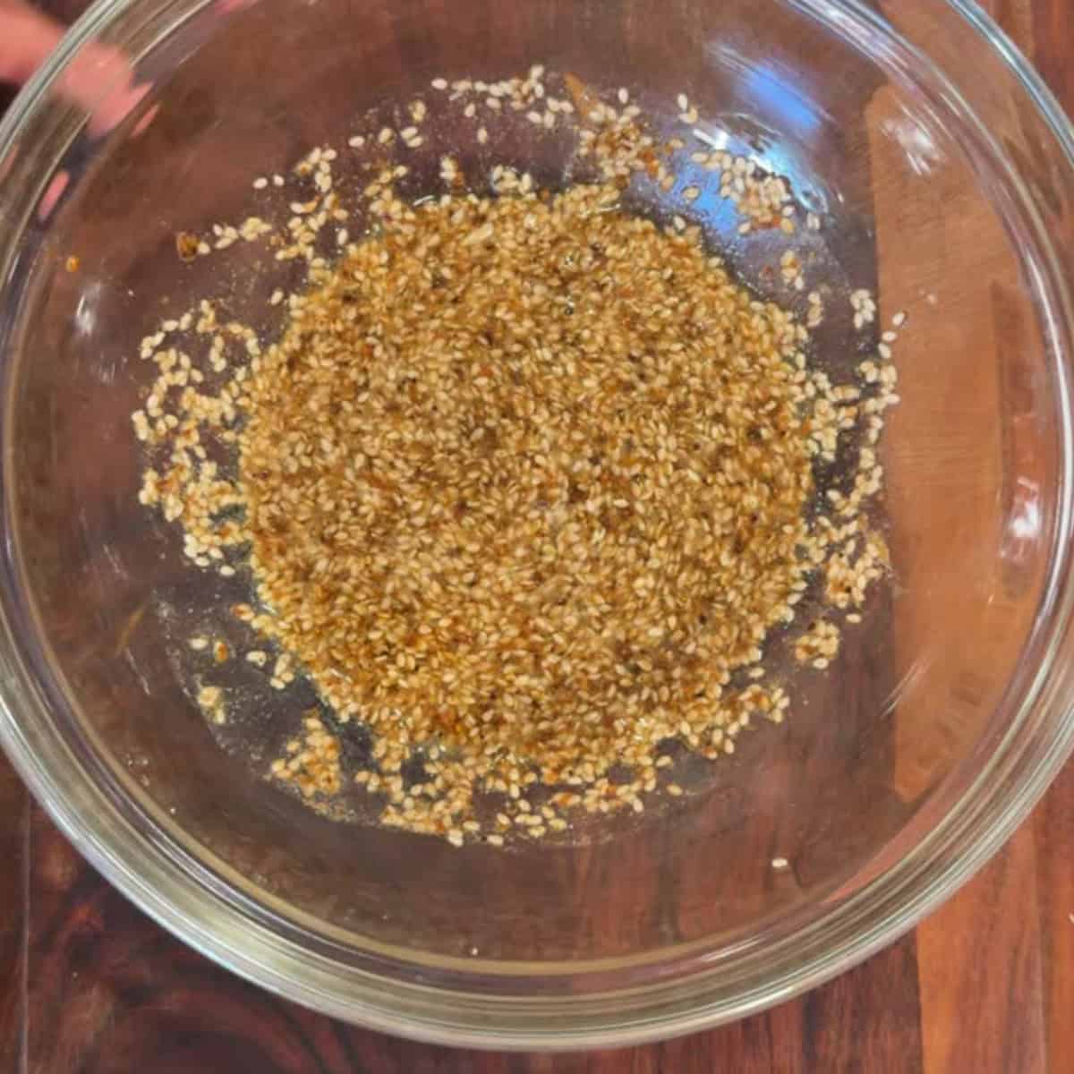 Mix the dressing in a bowl