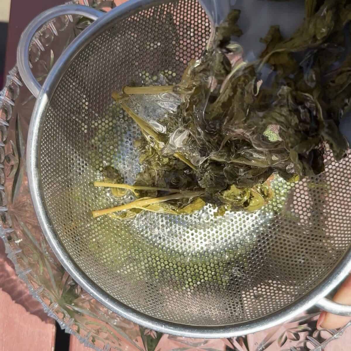 Strain the syrup