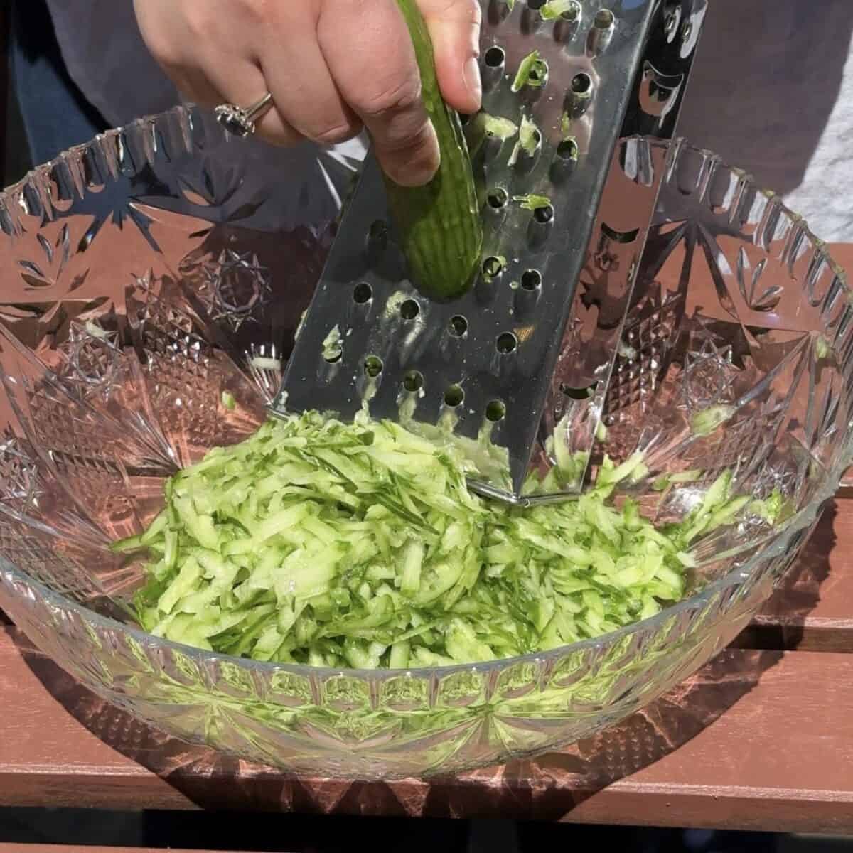 Grate the cucumber