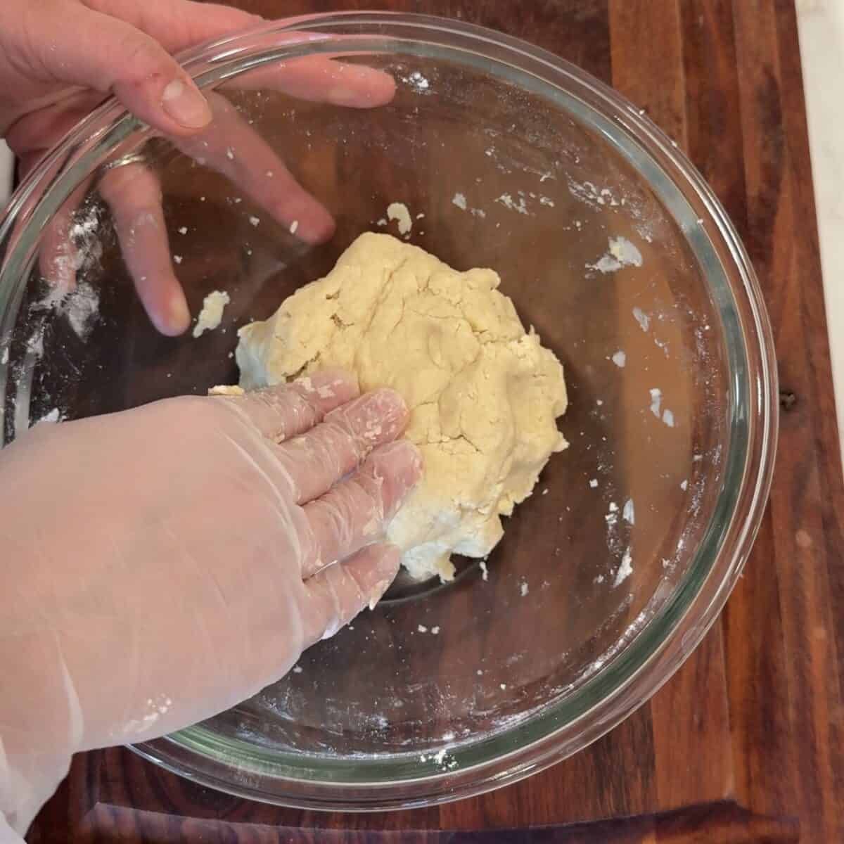 the dough should come together like a ball.