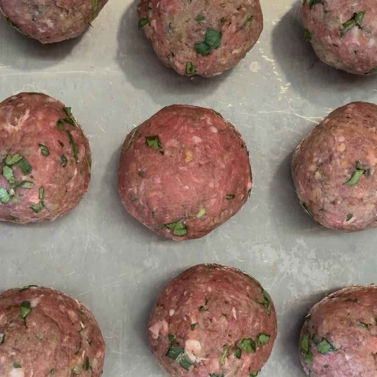 Shape into meatballs and refrigerate for 30 minutes.