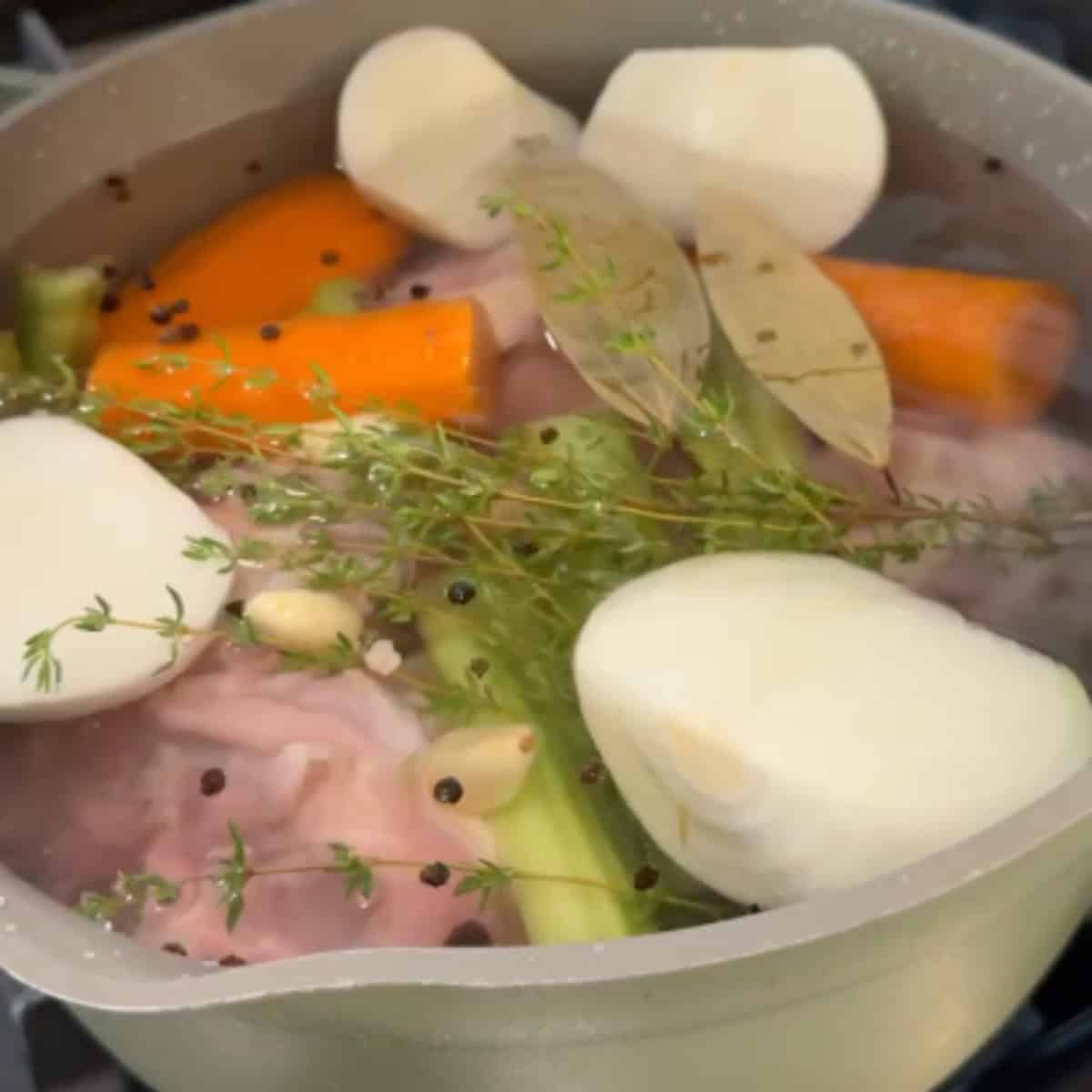 bring it to a simmer and skim the foam. 