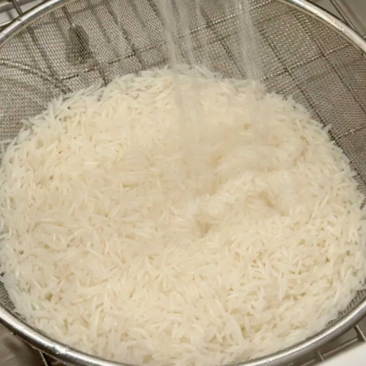 Rinse with cold water so the cooking stops.