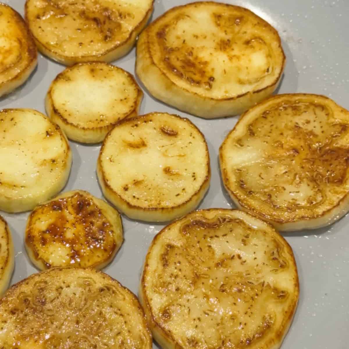Fry the eggplants