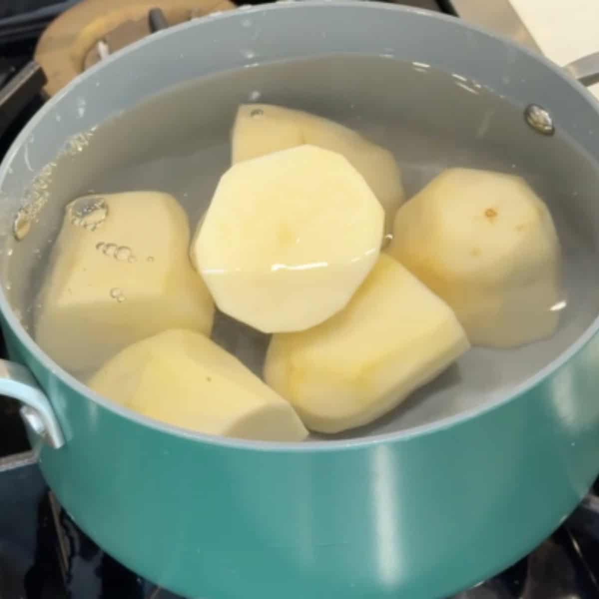 boil the potatoes until fully cooked.