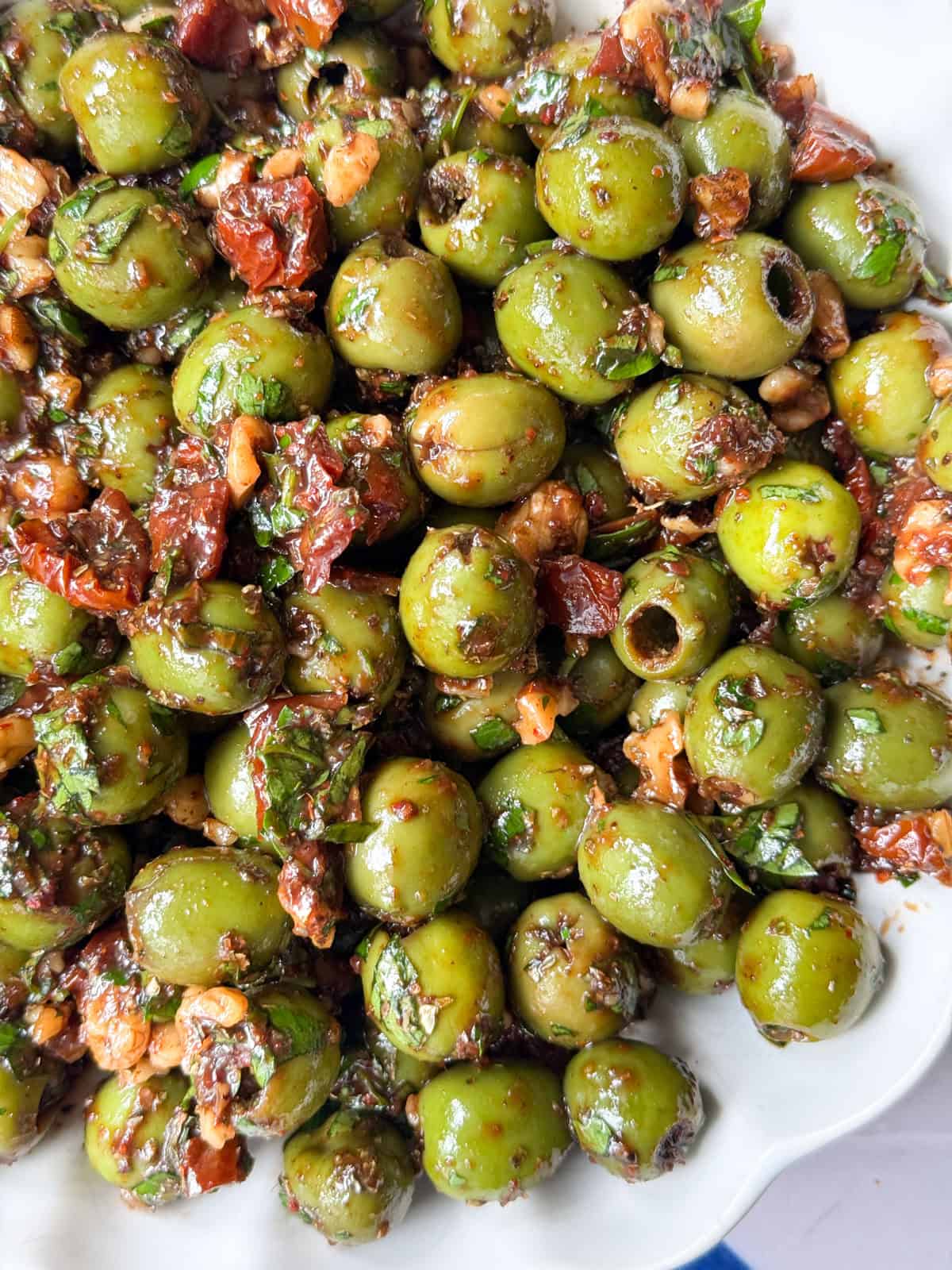 close up olive salad.