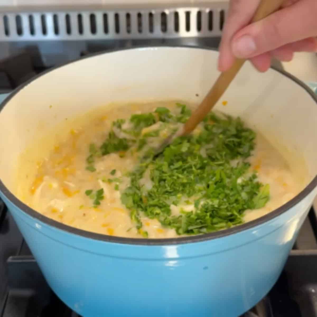 add in the parsley and serve.