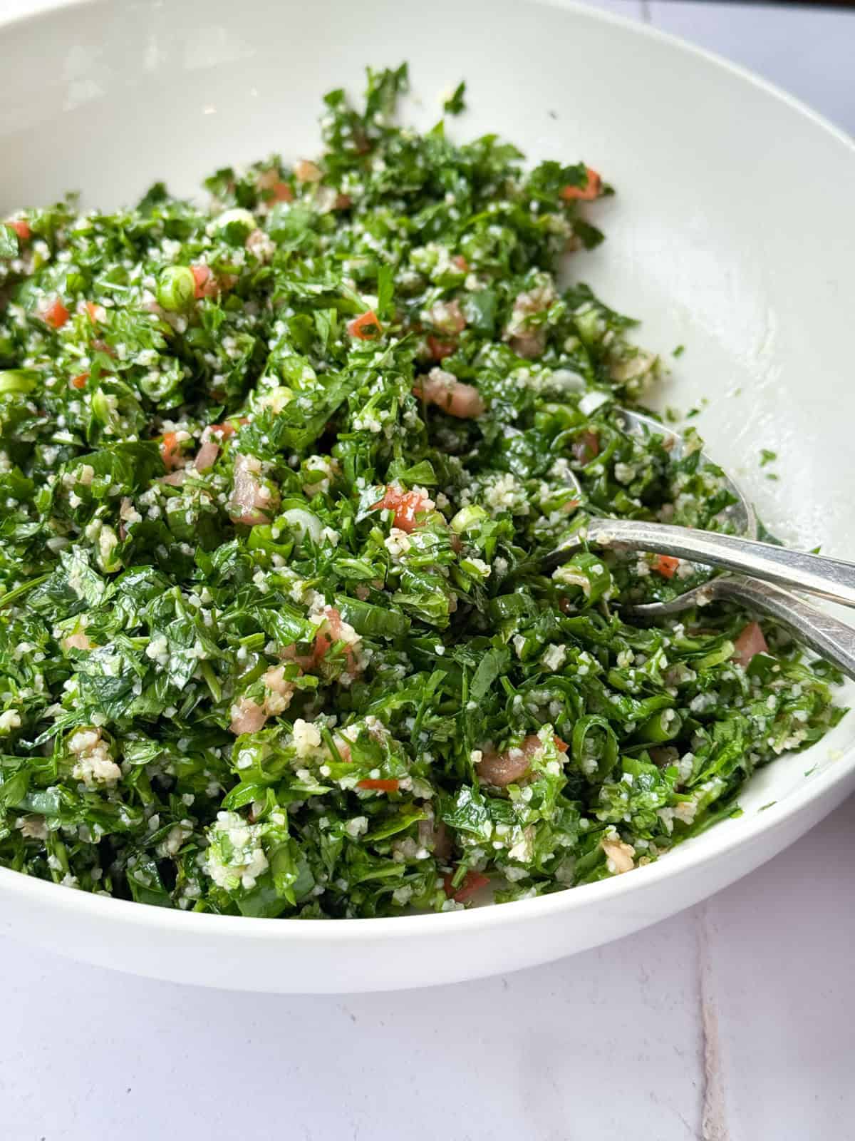 Tabouli salad in a bowl. 